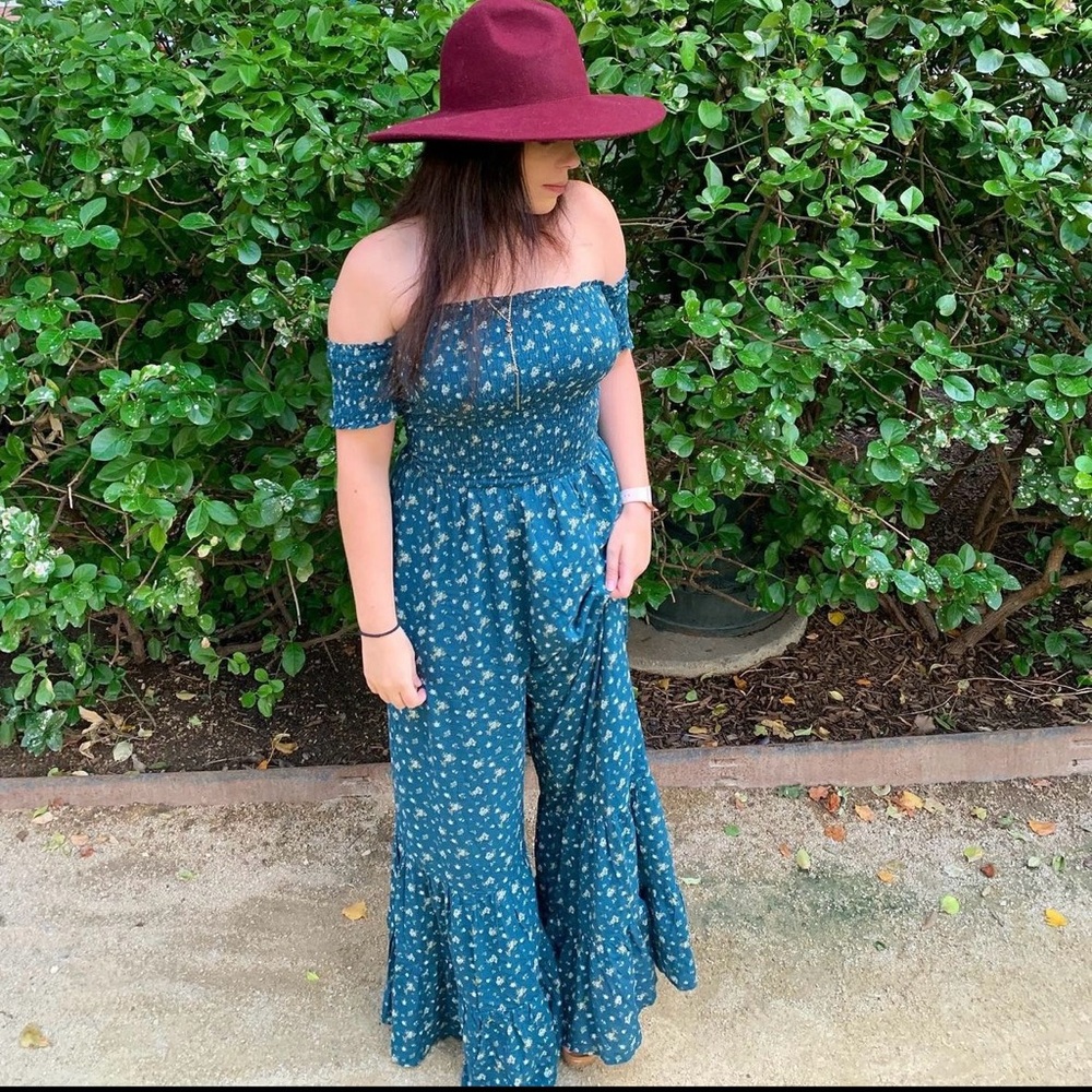 Green Flower Jumpsuit
